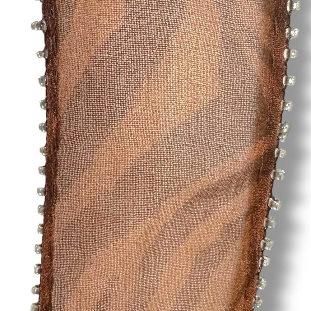 Free People Chan Luu Digital Desert Fringe Skinny Scarf Brown Bohemian Witchy - Picture 5 of 14